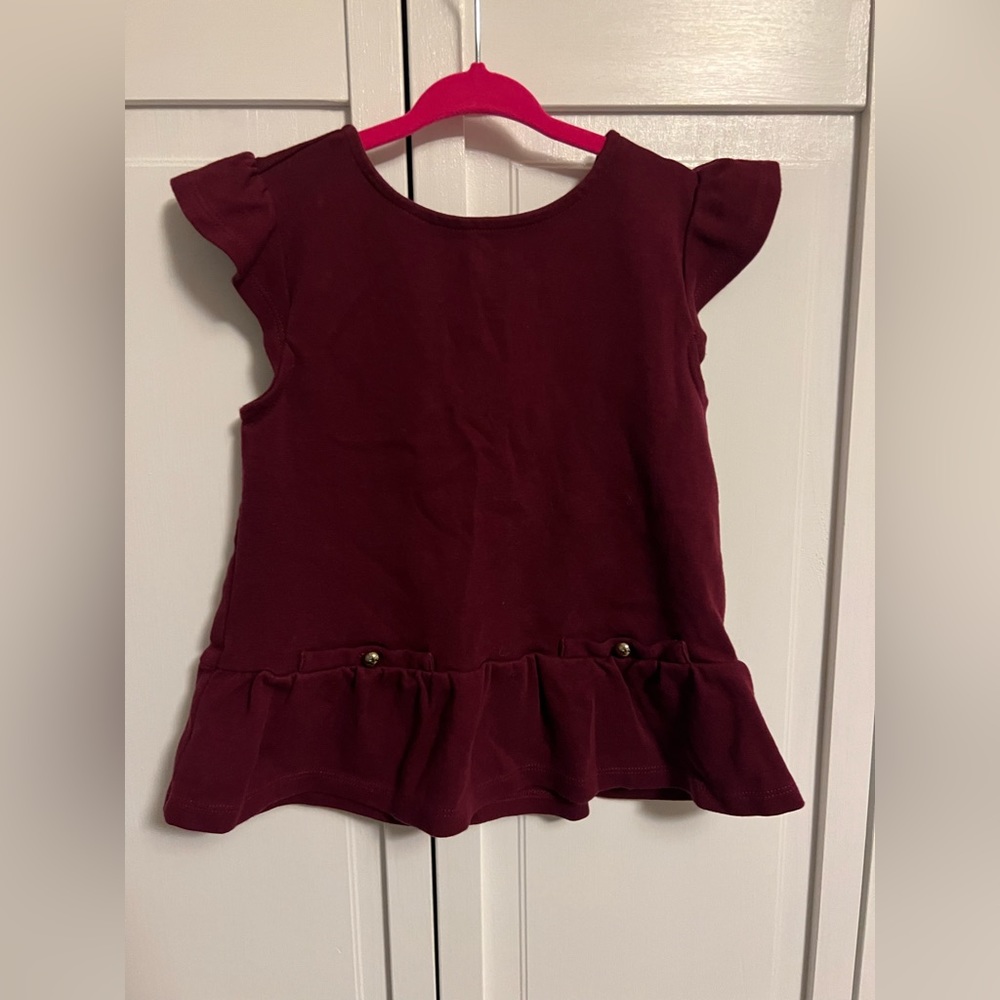 Girls Janie and Jack cap sleeve top with peplum. Size 7.